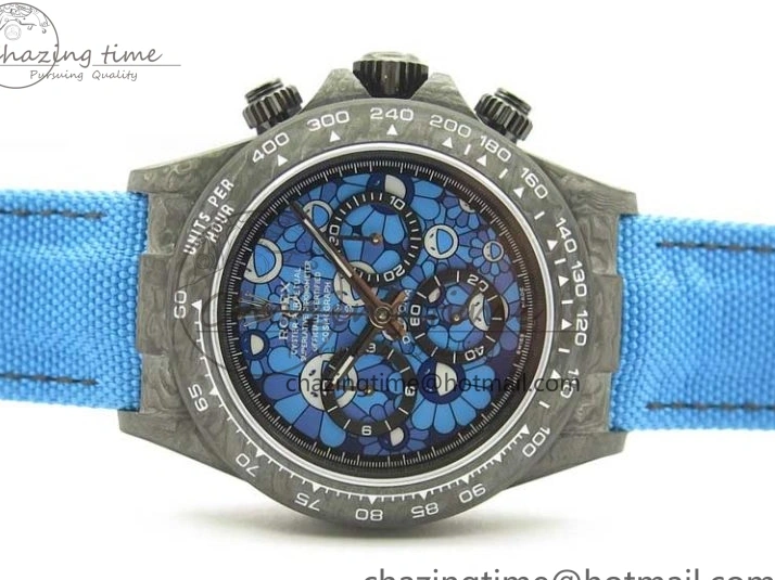 AAA Replica Watches on OMF DIW A Blue Dial Nylon 2844 Light Daytona Strap Blue Efficient Best Edition Light Carbon 0101